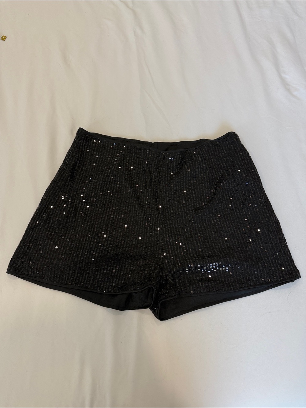 Black Sequin Stretch Women’s Shorts